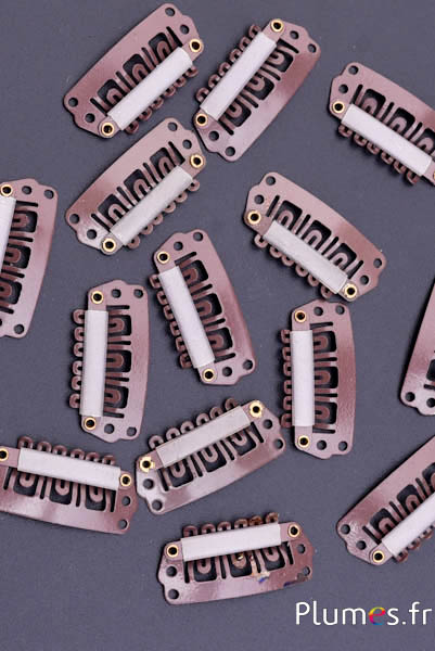 Clip - 28 mm x 10 mm - marron